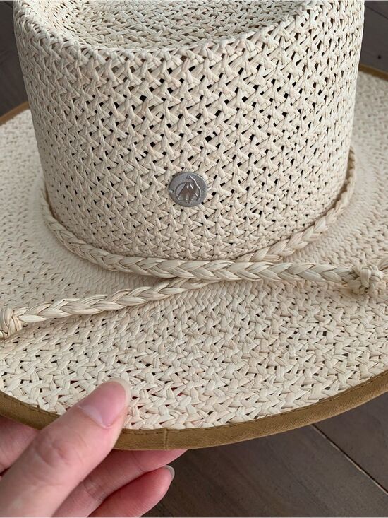 RRP US$256 Freya X Veronica Beard palm straw hat natural NWT L main image 3